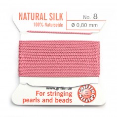 Hilo de seda 0,8 mm rosa oscuro x 2 m