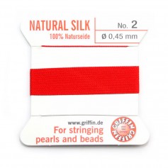 Silk thread 0.45mm red x 2m