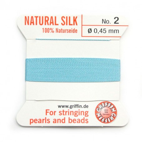 Silk bead cord 0.45mm turquoise x 2m