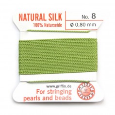 Jade green silk thread 0.8mm x 2m
