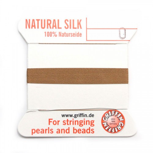 Silk bead cord 0.3mm beige x 2m