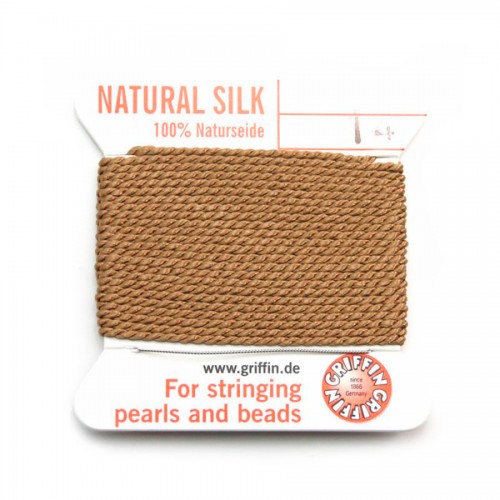 Silk thread 1.02mm beige x 2m