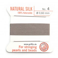 Fil de soie 0.6mm gris x 2m