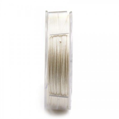 Silk bead cord 0.35mm white x 65m
