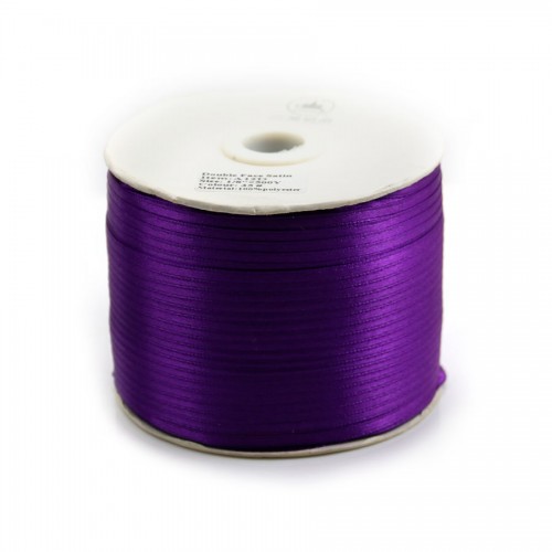 Fil polyester Double face satin violet 3mm x 450m