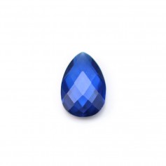 Synthetic corundum in the shape of drop,blue, of size to 8x12mm x 1pc