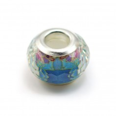 Pandora perlina in vetro sfaccettato con motivo floreale 14 mm x 1 pz