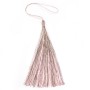 Imitation silk bicolore pompon(khaki & pink) 80mm x 1pc
