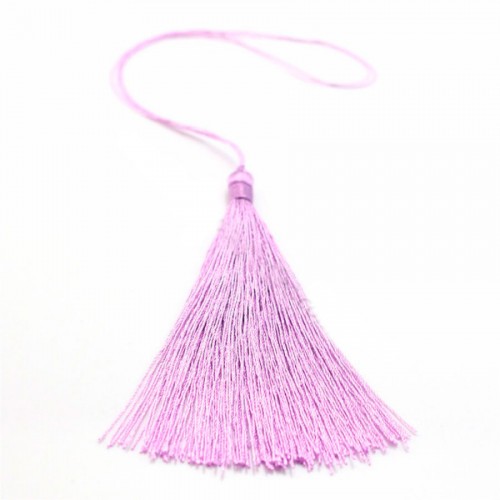 Pompón de seda de imitación lila púrpura 80mm x 1pc