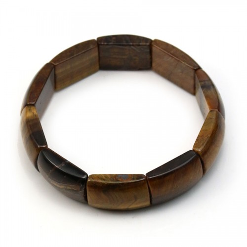 Tiger eye bracelet in shape of rectangular and flat stone x 1pc