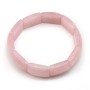 Pink quartz bracelet denise, with flat and rectangular shape stones x 1pc 