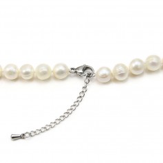 Collana di perle d'acqua dolce bianche 9-10 mm
