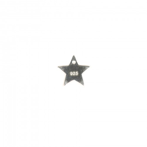 925 silver charm medal engraving, in shape of stars measuring 10mm x 2pcs 