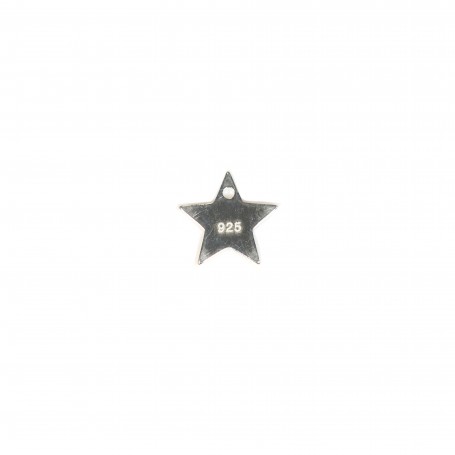 Breloque médaille à graver en forme d'étoile en argent 925, mesurant 10mm x 2pcs