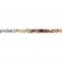 Saphir multicolore, en forme de briolette facetté 3x5mm x 40cm