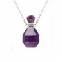 Stainless steel necklace with Amethyst perfume bottle pendant