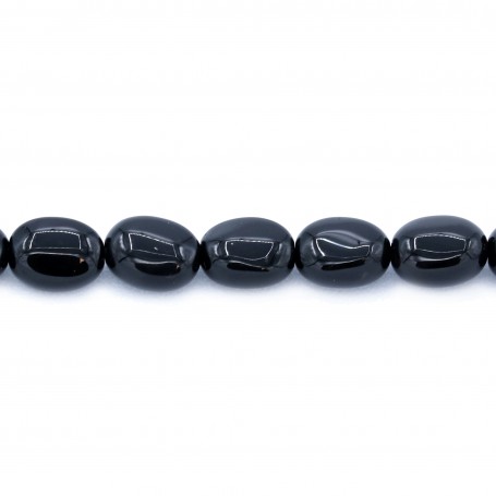 Black Agate oval 13 x 18mm *40cm