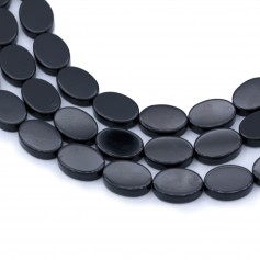 Onyx noir, ovale plate, 10x14mm x 40cm