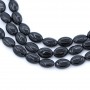 Onyx noir, ovale, 8x12mm x 40cm