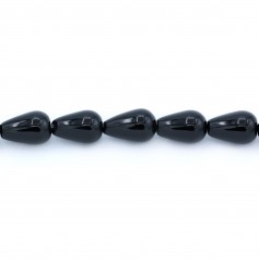 Agata nera, a forma di goccia, 8 * 12 mm x 10 pezzi