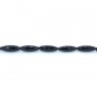 Onyx noir, tonnelet facette, 10.5x30mm x 40cm