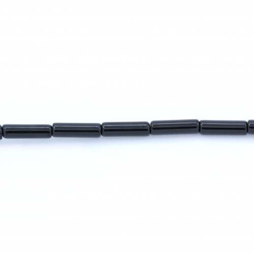Ágata preta, em forma de tubo, 4,5 * 13mm x 10pcs