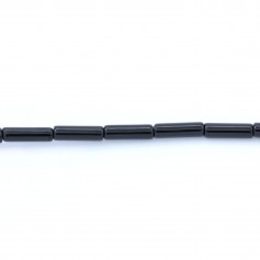 Agata nera, a forma di tubo, 4,5 * 13 mm x 10 pezzi