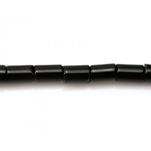 Achat in schwarzer Farbe, röhrenförmig, 2.5 * 4mm x 10pcs