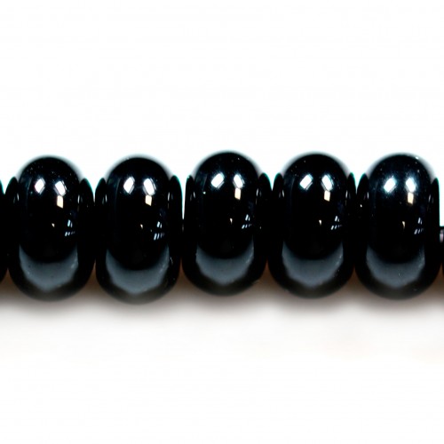 Agate noire rondelle 5x9mm x 10 pcs