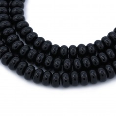 Onyx noir, rondelle, 6x10mm x 40cm