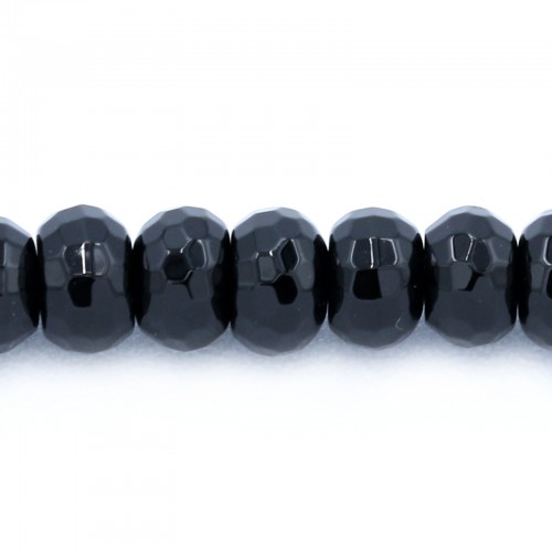 Agata nera Rondelle sfaccettate 4X6mm 10 perline