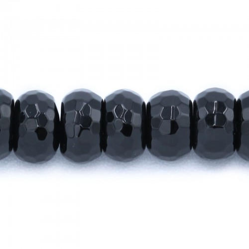 Agata nera Rondelle sfaccettate 5 x 8 mm 10 perline