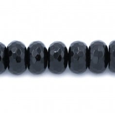 Schwarzer Achat Rondelle Facette 6 x 10mm 6 Perlen