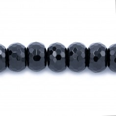Schwarzer Achat Rondelle Facette 8 x 12mm 4 Perlen