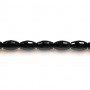 Agate noir tonnelet facetté 4x6mm x 40cm