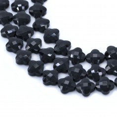 Onyx, faceted clover, 13mm x 40cm