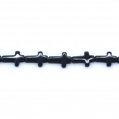 Ágata negra, en forma de cruz, 13 * 18mm x 2pcs
