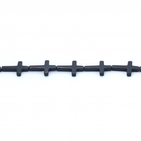 Black cross agate 22x30mm x 1pc