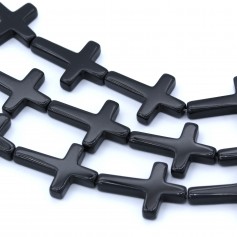 Onyx noir, croix, 22x30mm x 40cm