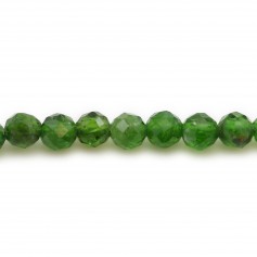 Diopside in green color, in the shape of a faceted round 3mm x 10pcs