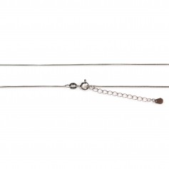 Schlangenkette mit Verlängerungskettchen aus rhodiniertem 925er Silber 0.8mm x 45cm