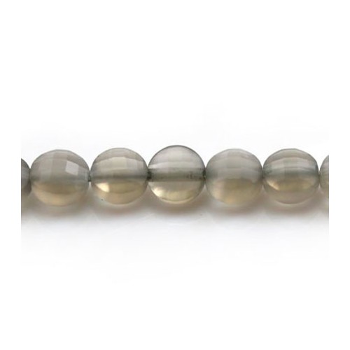 Moonstone in gray color, in faceted flat shape, 4mm x 10pcs