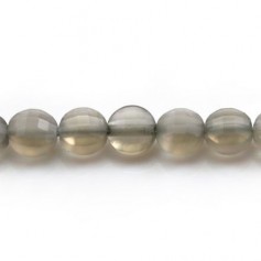 Moonstone in gray color, in faceted flat shape, 4mm x 10pcs