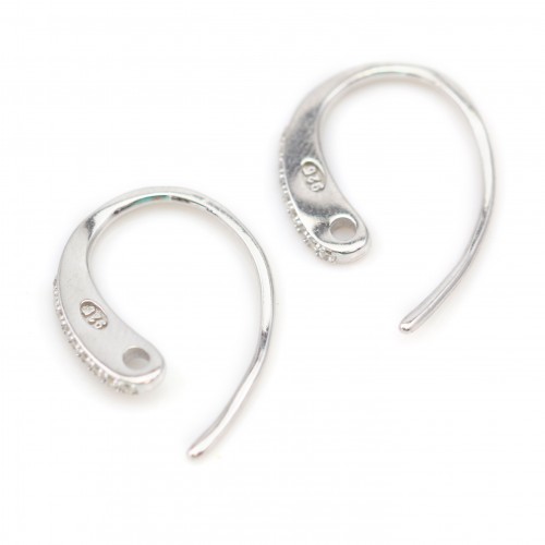 Ganchos de orelhas em prata 925 ródio e zircónio x 2pcs