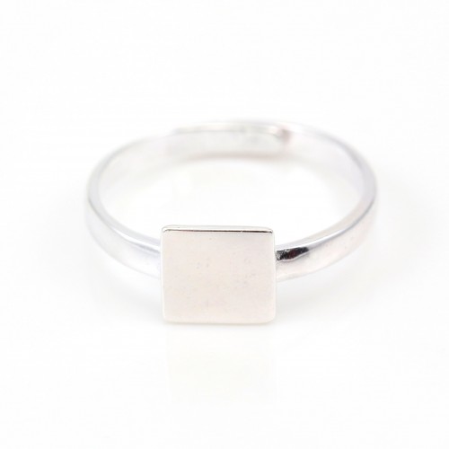 925 silver adjustable ring mounting with a 8mm square base x 1pc