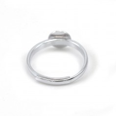 Einstellbare Ringfassung runde Halterung 7.8mm Silber 925 x 1Stk