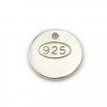 925 sterling silver "silver" tag 7mm x 5pcs