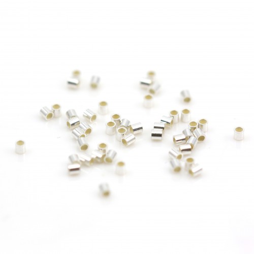 Tubular crush beads plata 925 1.5x1.5x0.8mm x 50pcs