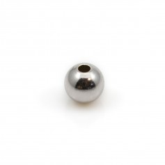 Perle boule en argent rhodié 925 6mm x 4pcs