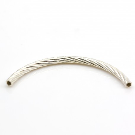 925 Sterling silver Baided tube, 53.5mm x 1pc